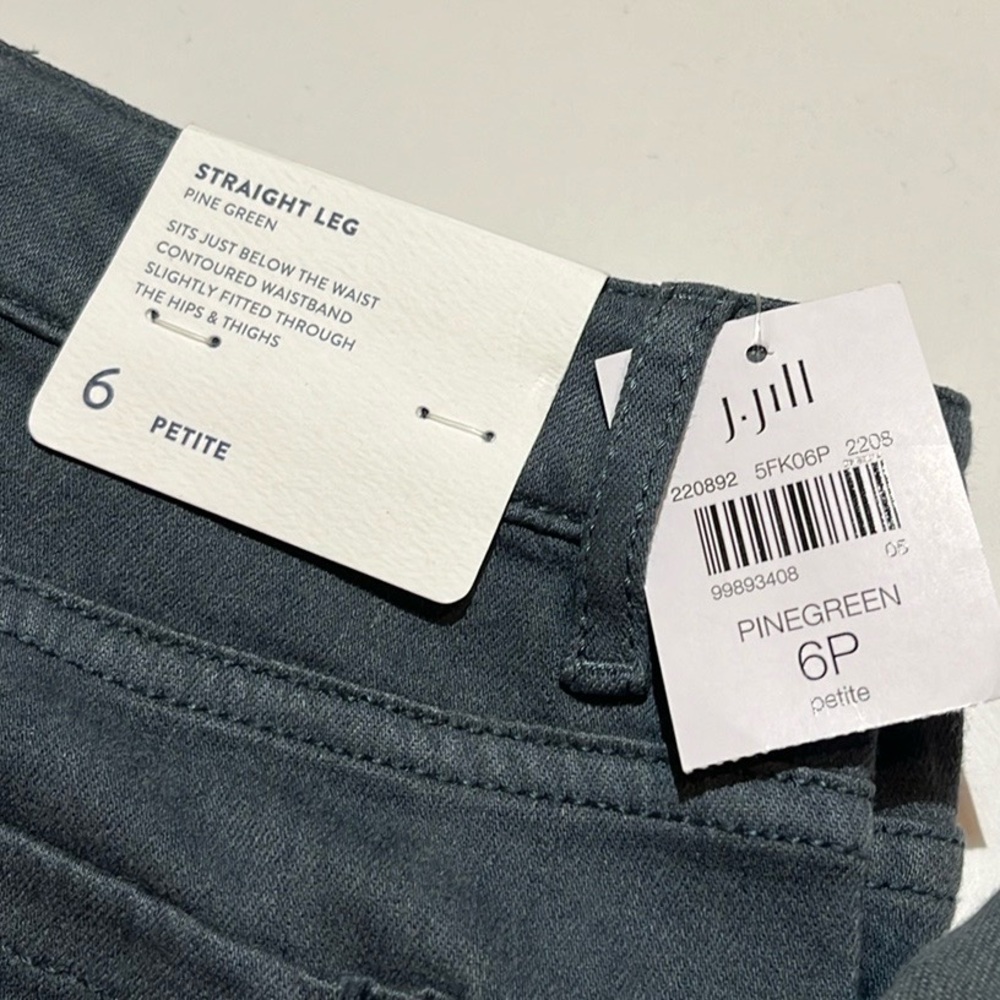 NWT J Jill Boyfriend Jeans - Pine Green - Picture 3 of 11